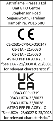 CE ETA Label for PFP Acrylic