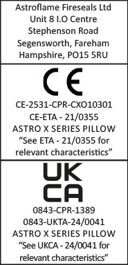 CE ETA Label Astro X Series Pillow